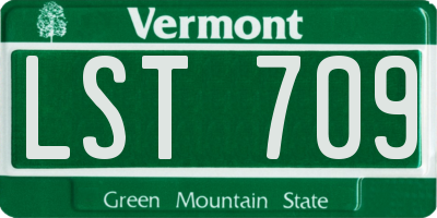 VT license plate LST709