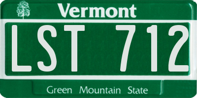 VT license plate LST712