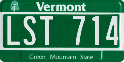 VT license plate LST714