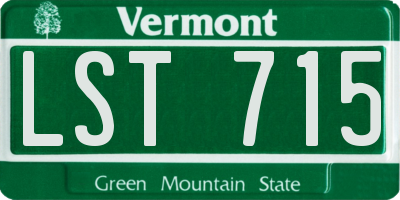 VT license plate LST715