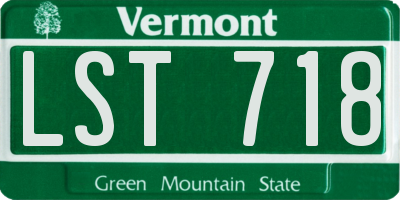 VT license plate LST718