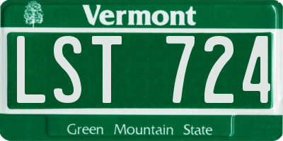 VT license plate LST724
