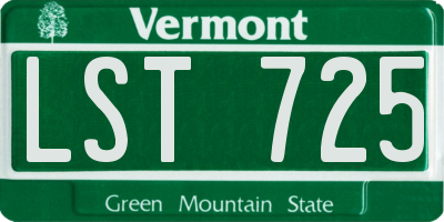 VT license plate LST725