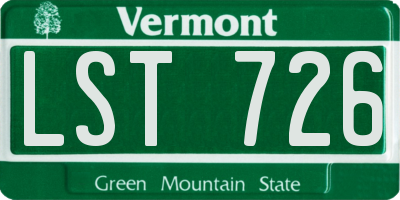 VT license plate LST726
