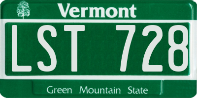 VT license plate LST728