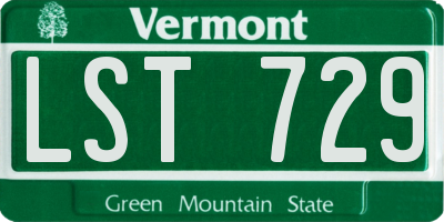 VT license plate LST729