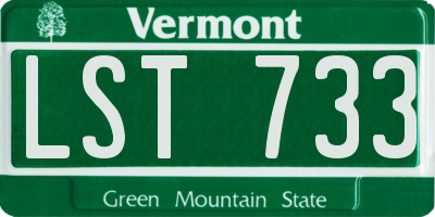 VT license plate LST733