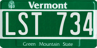 VT license plate LST734