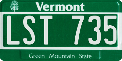VT license plate LST735