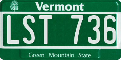 VT license plate LST736