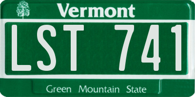 VT license plate LST741