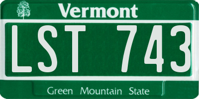 VT license plate LST743