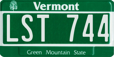 VT license plate LST744