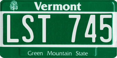 VT license plate LST745