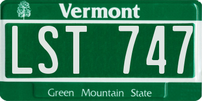 VT license plate LST747