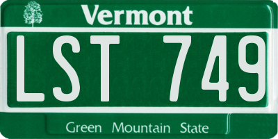 VT license plate LST749
