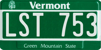VT license plate LST753