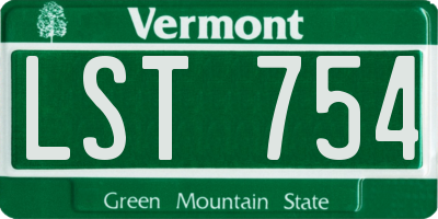 VT license plate LST754