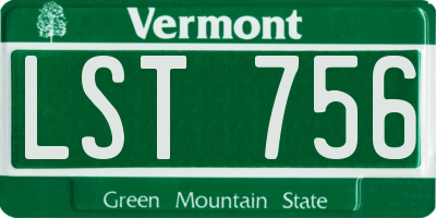 VT license plate LST756