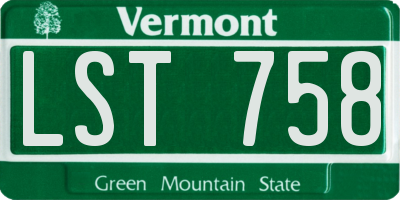 VT license plate LST758