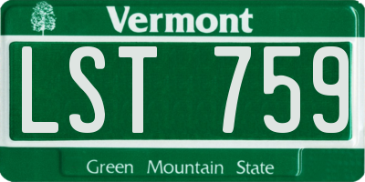 VT license plate LST759