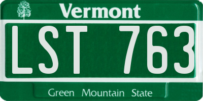 VT license plate LST763