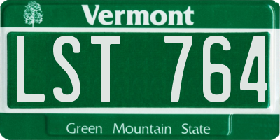VT license plate LST764