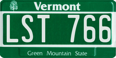 VT license plate LST766