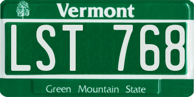 VT license plate LST768