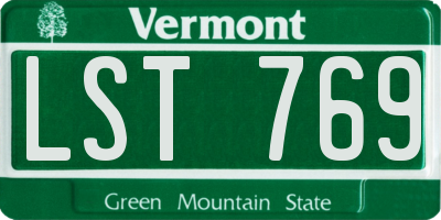 VT license plate LST769