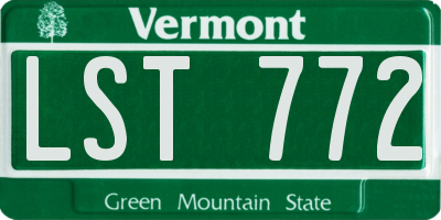 VT license plate LST772