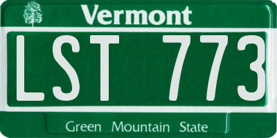 VT license plate LST773