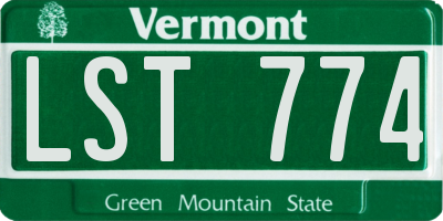 VT license plate LST774