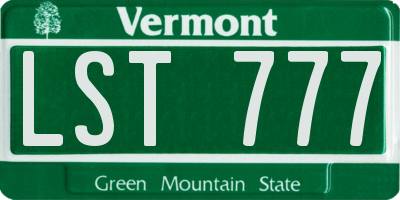 VT license plate LST777