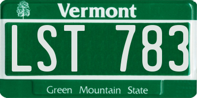VT license plate LST783