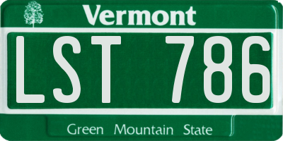 VT license plate LST786