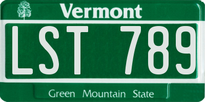 VT license plate LST789