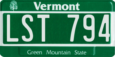 VT license plate LST794