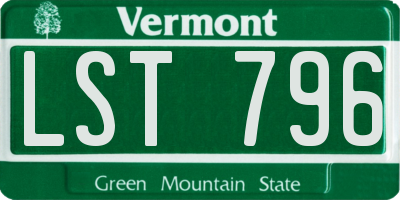 VT license plate LST796
