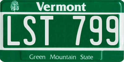 VT license plate LST799