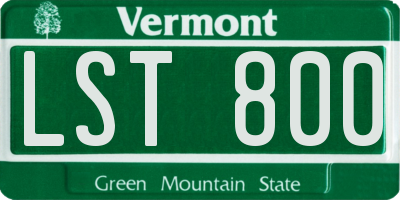 VT license plate LST800