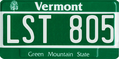VT license plate LST805