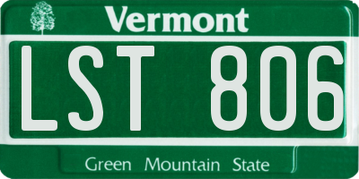 VT license plate LST806