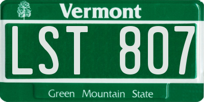 VT license plate LST807