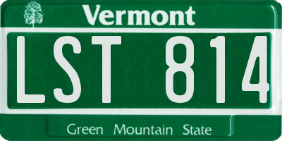 VT license plate LST814
