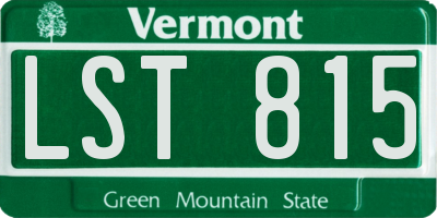 VT license plate LST815