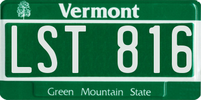 VT license plate LST816