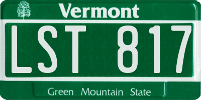 VT license plate LST817