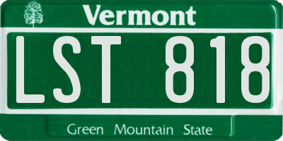 VT license plate LST818