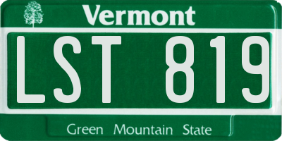 VT license plate LST819